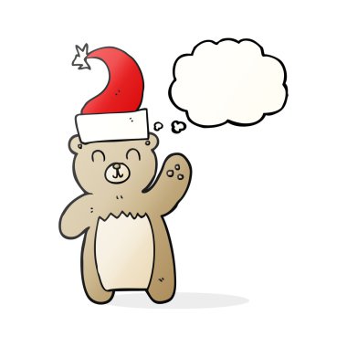 düşünce kabarcık karikatür ayıcık sallayarak