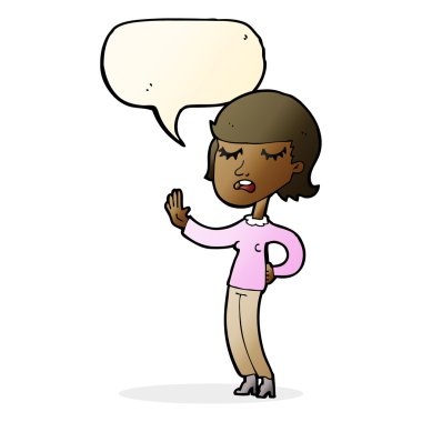 çizgi film kadın konuşma balonu ile görmezden