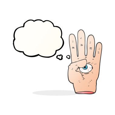 kabarcık karikatür ürkütücü el göz küresi ile sanıyordum