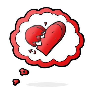 düşünce kabarcık karikatür kırık kalp
