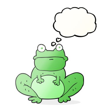 düşünce kabarcık karikatür kurbağa