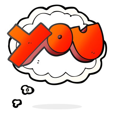 Sen sembol düşünce kabarcık karikatür