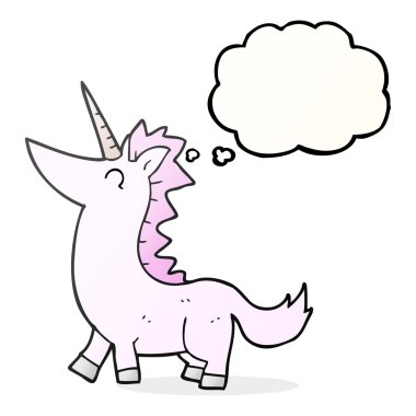 düşünce kabarcık karikatür tek boynuzlu at