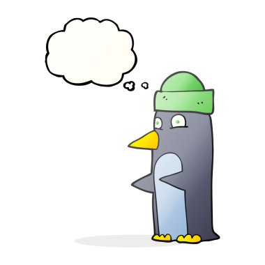 kabarcık karikatür penguen şapka takıyor sanıyordum
