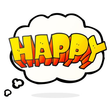 düşünce kabarcık karikatür kelime mutlu