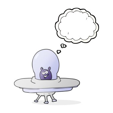düşünce kabarcık karikatür uzay gemisi