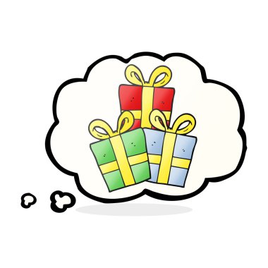 kabarcık karikatür Noel hediyeleri düşündüm