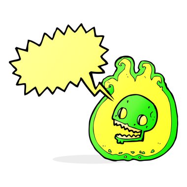 Cadılar Bayramı alev sınır konuşma balonu ile çizgi film