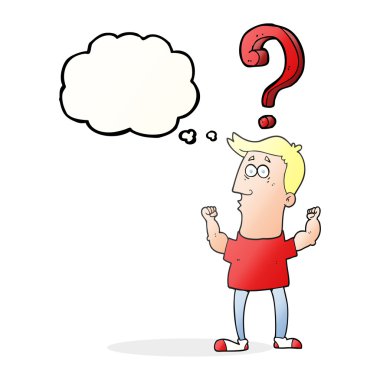 kabarcık karikatür adam soru ile sanıyordum