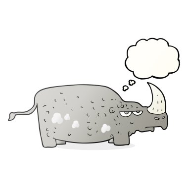 düşünce kabarcık karikatür gergedan