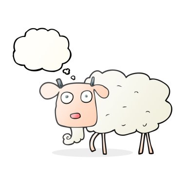 düşünce kabarcık karikatür keçi