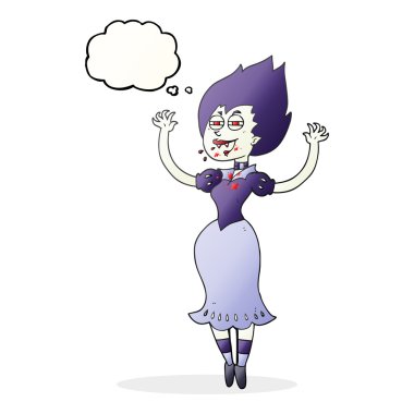 Kanlı ağzı kabarcık karikatür vampir kız sanıyordum