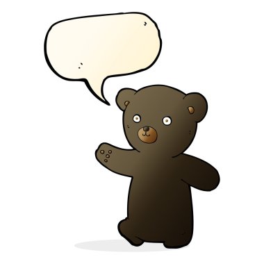 çizgi film siyah ayı yavrusu ile konuşma balonu