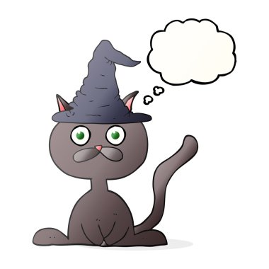 düşünce balonu çizgi film halloween kedi