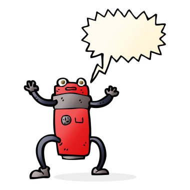 Konuşma baloncuklu çizgi film robotu