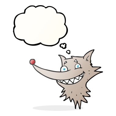 kabarcık karikatür sırıtan kurt yüz sanıyordum