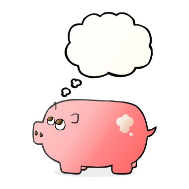 düşünce kabarcık karikatür kumbara