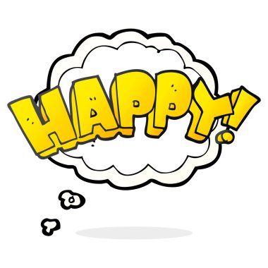 kabarcık karikatür mutlu metin sembol sanıyordum