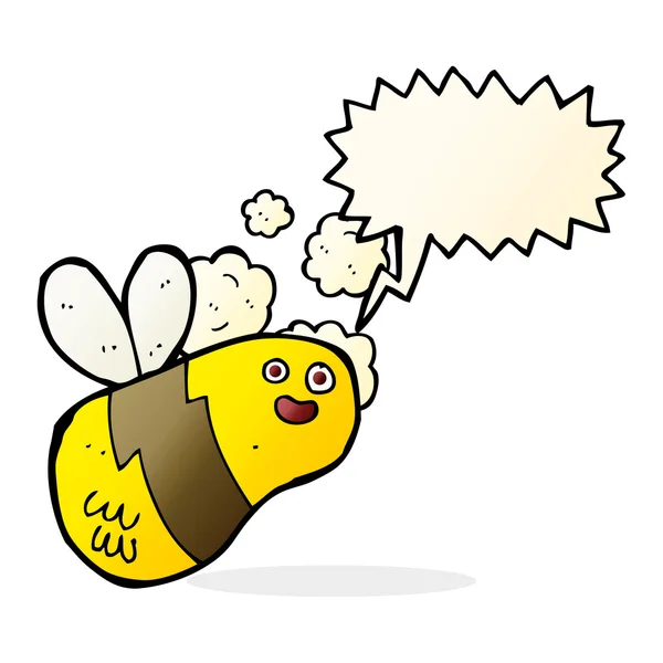 Μέλισσα κινουμένων σχεδίων με φούσκα ομιλία — Διανυσματικό Αρχείο
