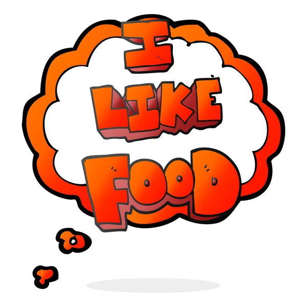 Dacht dat bubble cartoon ik voedsel symbool — Stockvector