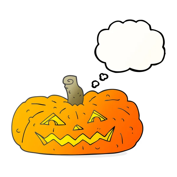 Pensamiento burbuja dibujos animados calabaza de Halloween — Archivo Imágenes Vectoriales