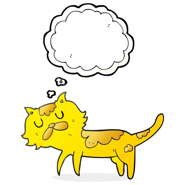 Gedachte zeepbel cartoon kat — Stockvector
