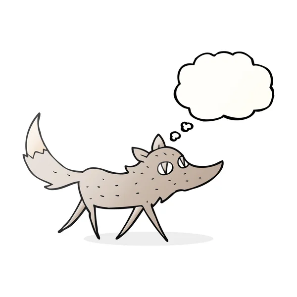 Pensamento bolha desenho animado pouco lobo — Vetor de Stock