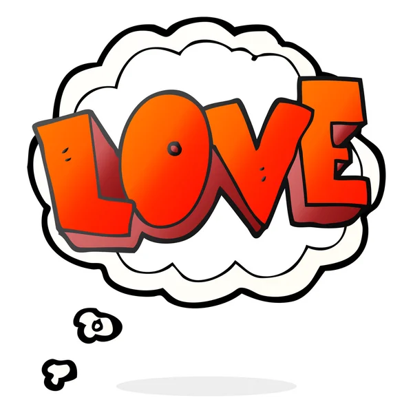 Pensée bulle dessin animé amour symbole — Image vectorielle