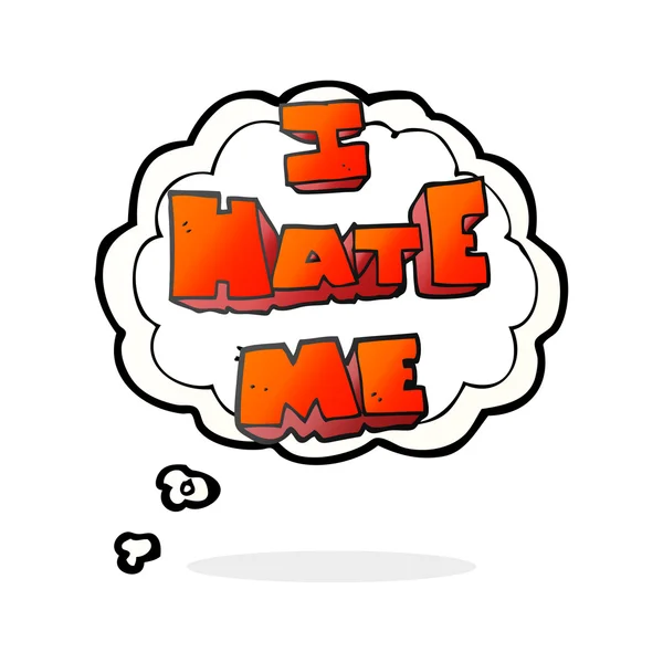 I hate me thought bubble cartoon symbol — Stock Vector