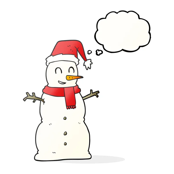 Thought bubble cartoon snowman — Stock Vector