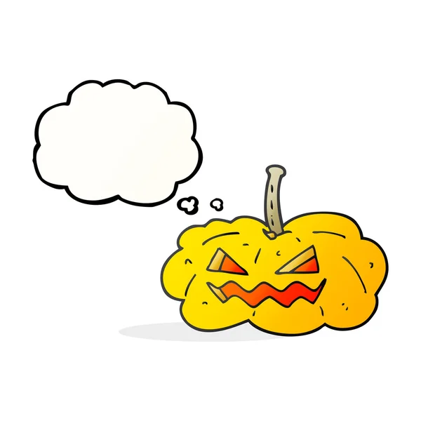 Pensamiento burbuja dibujos animados calabaza de Halloween — Archivo Imágenes Vectoriales