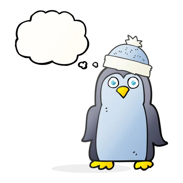 Thought bubble cartoon penguin — Stock Vector