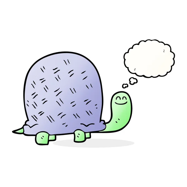 Pensée bulle dessin animé tortue — Image vectorielle
