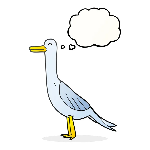 Pensamiento burbuja dibujos animados pájaro — Archivo Imágenes Vectoriales