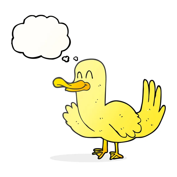 Pensamiento burbuja dibujos animados pato — Vector de stock