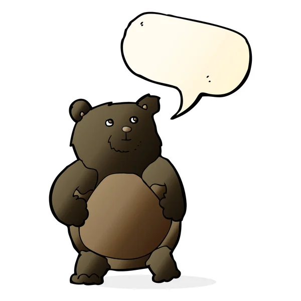 Urso dos desenhos animados com bolha de fala — Vetor de Stock