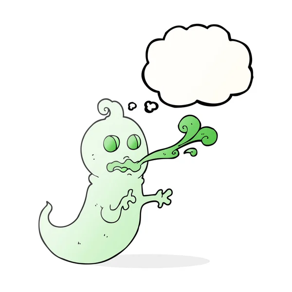 Thought bubble cartoon slimy ghost — Stock Vector