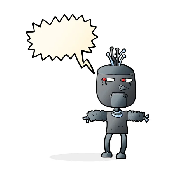 Cartoon-Roboter mit Sprechblase — Stockvektor