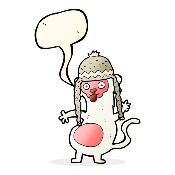 Drôle de singe dessin animé avec bulle de parole — Image vectorielle