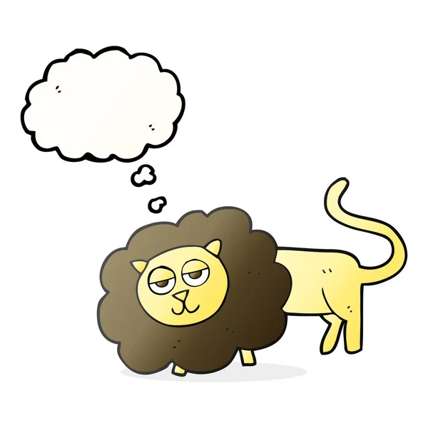 Pensée bulle dessin animé lion — Image vectorielle