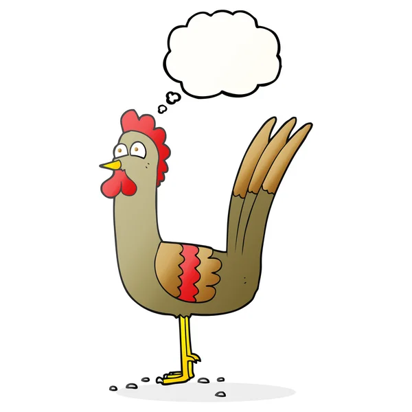 Thought bubble cartoon chicken — Stock Vector