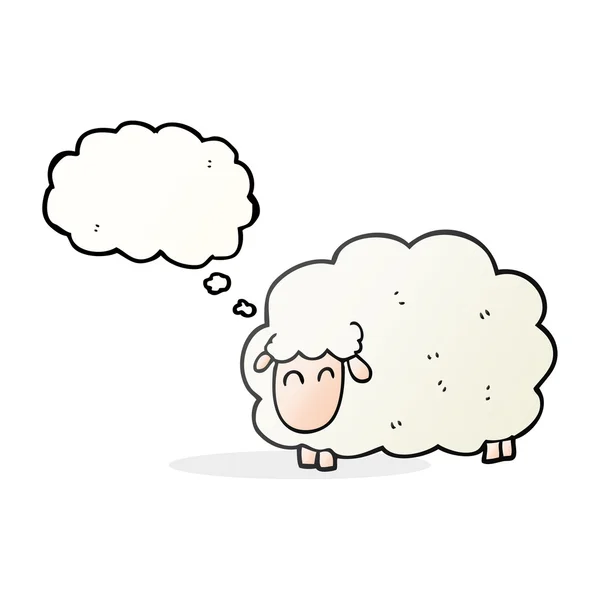 Gedachte zeepbel cartoon schapen — Stockvector