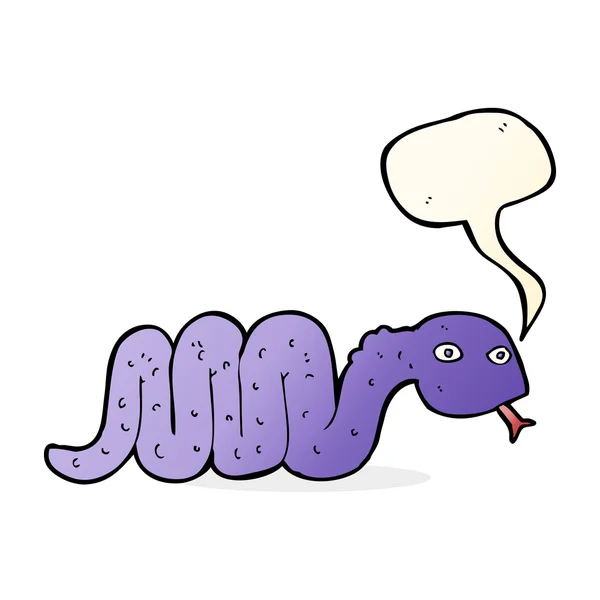 Lustige Cartoonschlange mit Sprechblase — Stockvektor