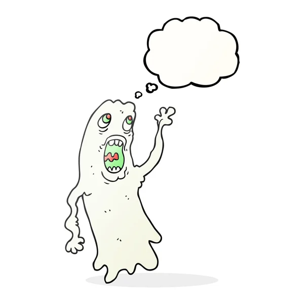 Pensamiento burbuja dibujos animados fantasma — Vector de stock