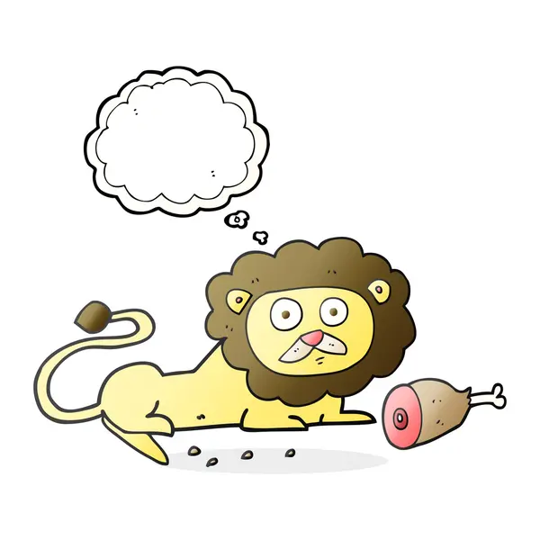 Pensée bulle dessin animé lion — Image vectorielle