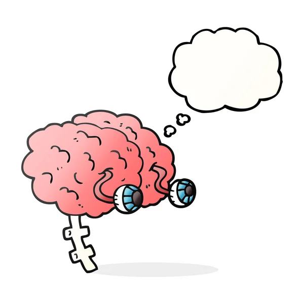 Düşünce kabarcık karikatür beyin — Stok Vektör