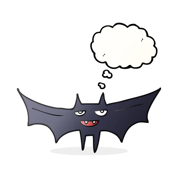 Gedachte zeepbel cartoon halloween vleermuis — Stockvector