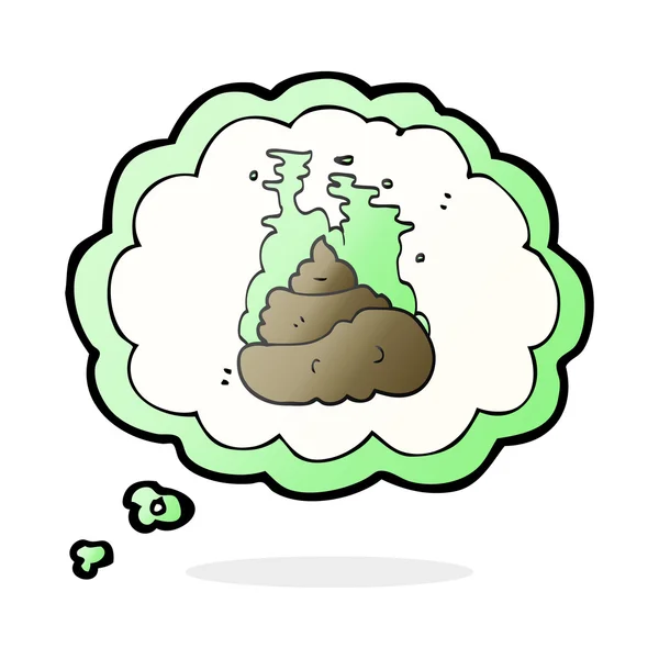 Thought bubble cartoon gross poop — Stock Vector