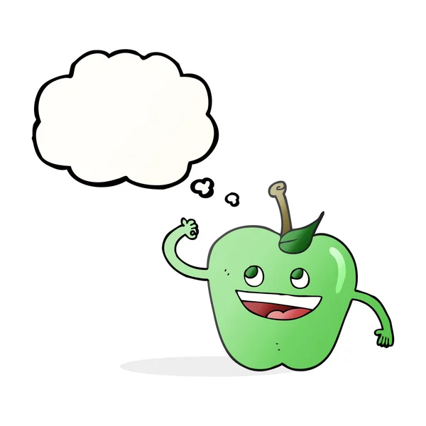 Pensamento bolha cartoon maçã — Vetor de Stock