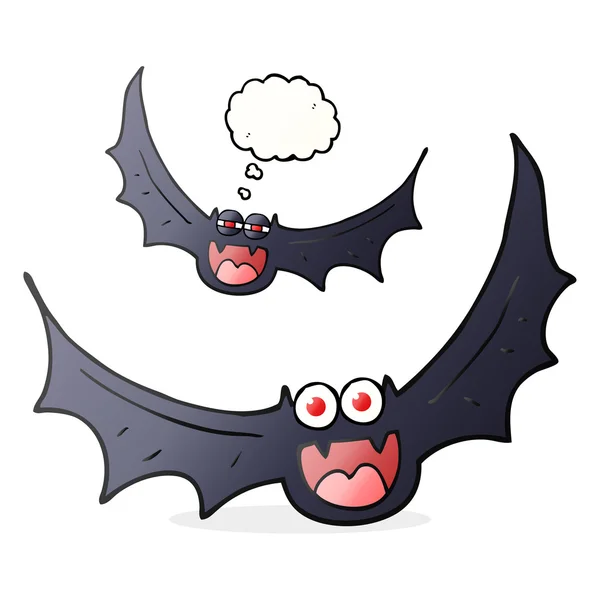 Myslel, že bubliny cartoon halloween netopýři — Stockový vektor